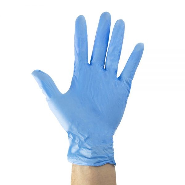 [304109M] Guantes De Vinilo Sin Polvo Azul T-M