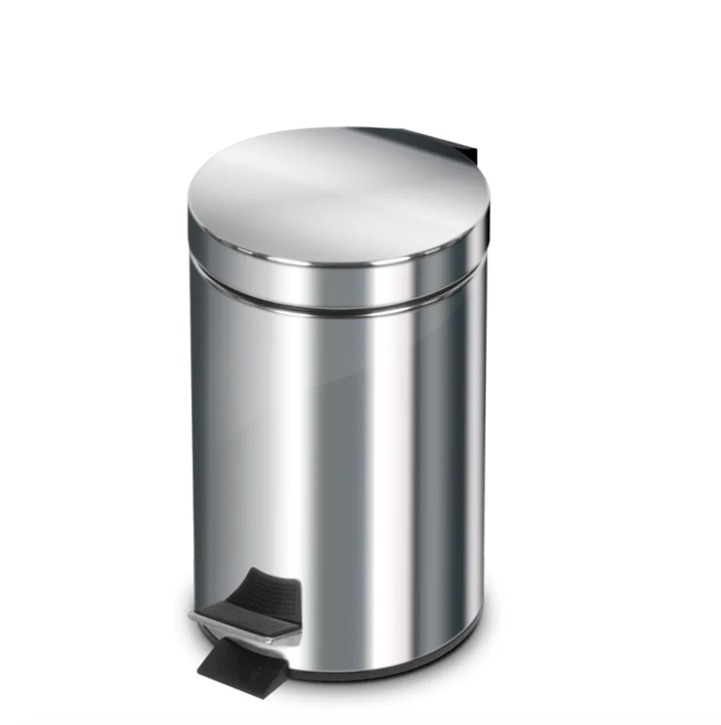 [CRP12A] PAPELERA METAL STANDARD CON PEDAL 12 L ACERO INOX PULIDO