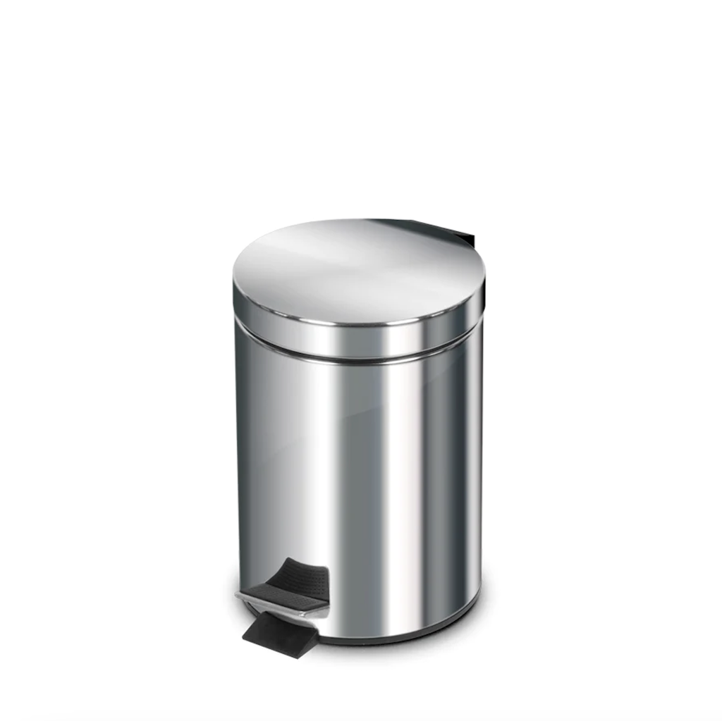 PAPELERA METAL STANDARD CON PEDAL 3 L ACERO INOX PULIDO