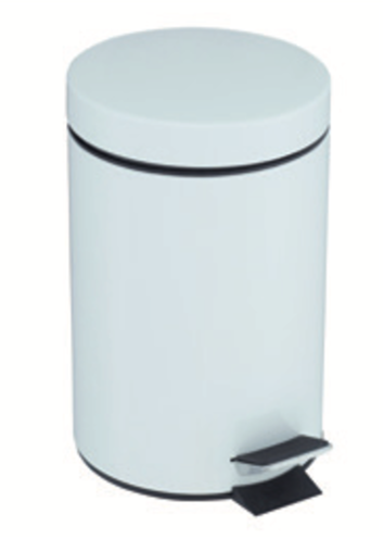 [201007WH] PAPELERA METAL CON PEDAL 5L BLANCA