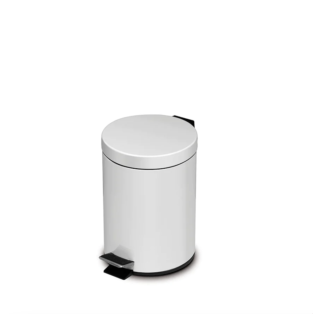 [CRP3B] Papelera Metal Standard Con Pedal 3 L Acero Pintado Blanco