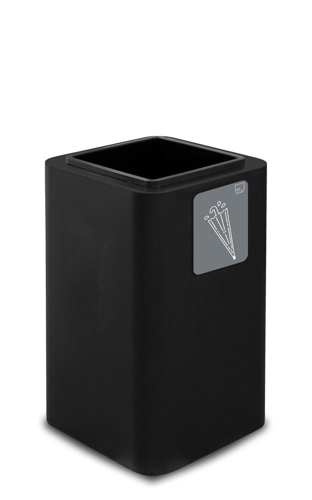 [PU90F-N06] PARAGÜERO PURE CON RECIPIENTE INTERIOR ACERO PINTADO NEGRO