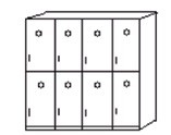 TAQUILLA 1238X470X1720 MM, 4 MÓDULOS DE 2 PUERTAS