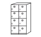 TAQUILLA 628X470X1780 MM, 2 MÓDULOS DE 4 PUERTAS