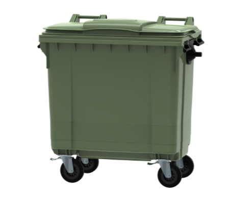 [206008GN] CONTENEDOR DE BASURA 4 RUEDAS 800 L VERDE