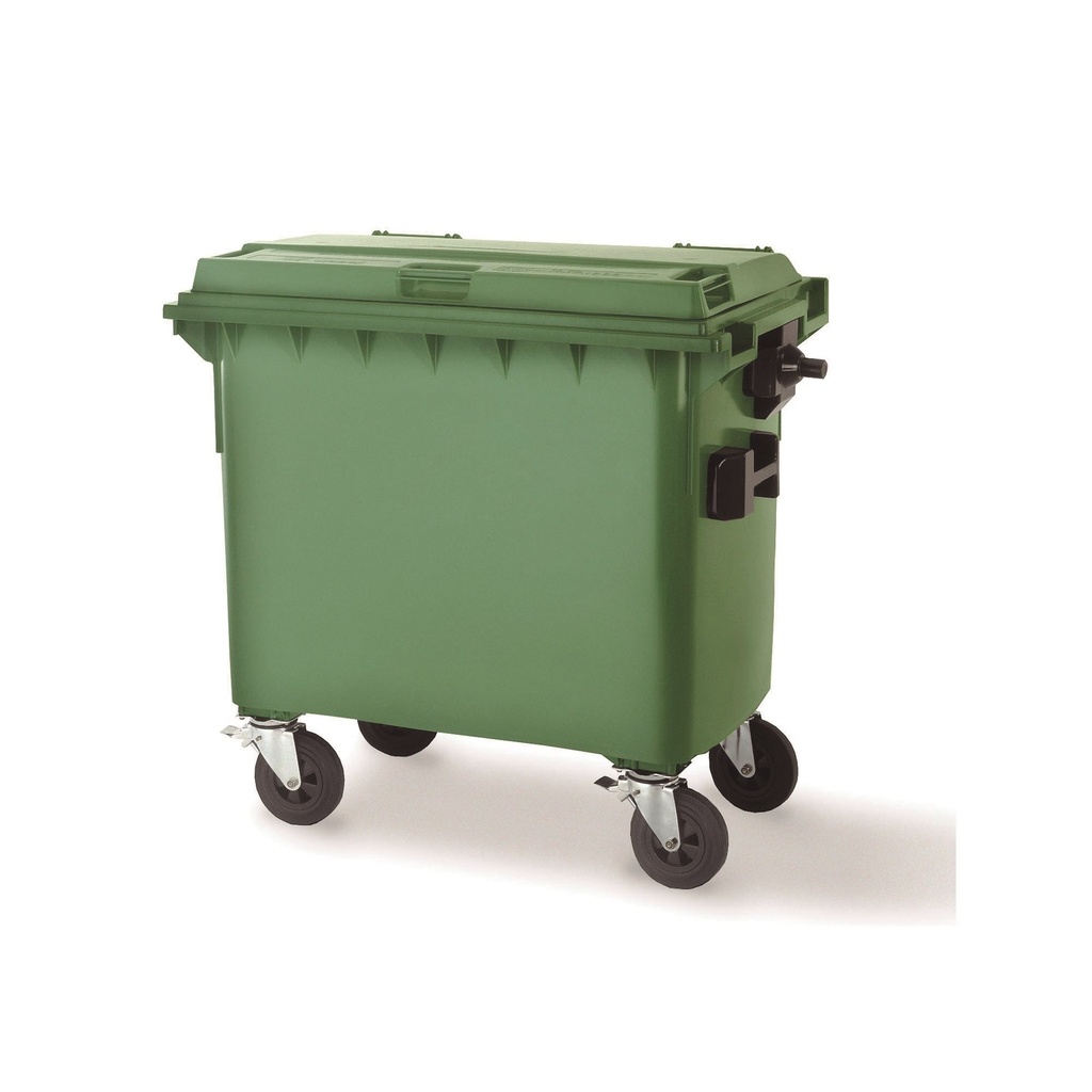 Contenedor De Basura 4 Ruedas  660 L  Verde