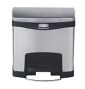 Cubo Slim JIM® de Pedal Frontal 15 L de Acero Inoxidable Negro