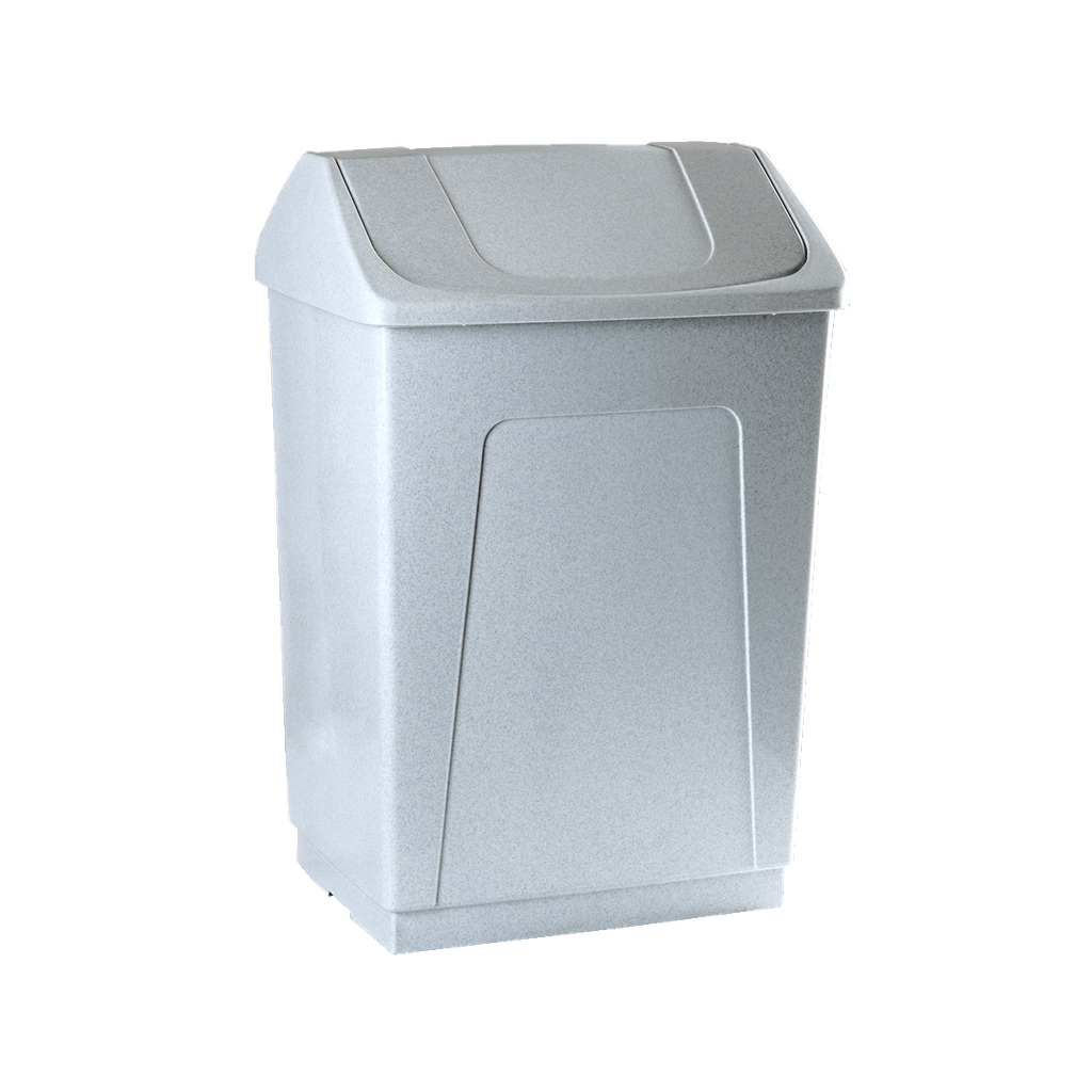 [24260] PAPELERA CON TAPA BASCULANTE BLANCA DE 55 L