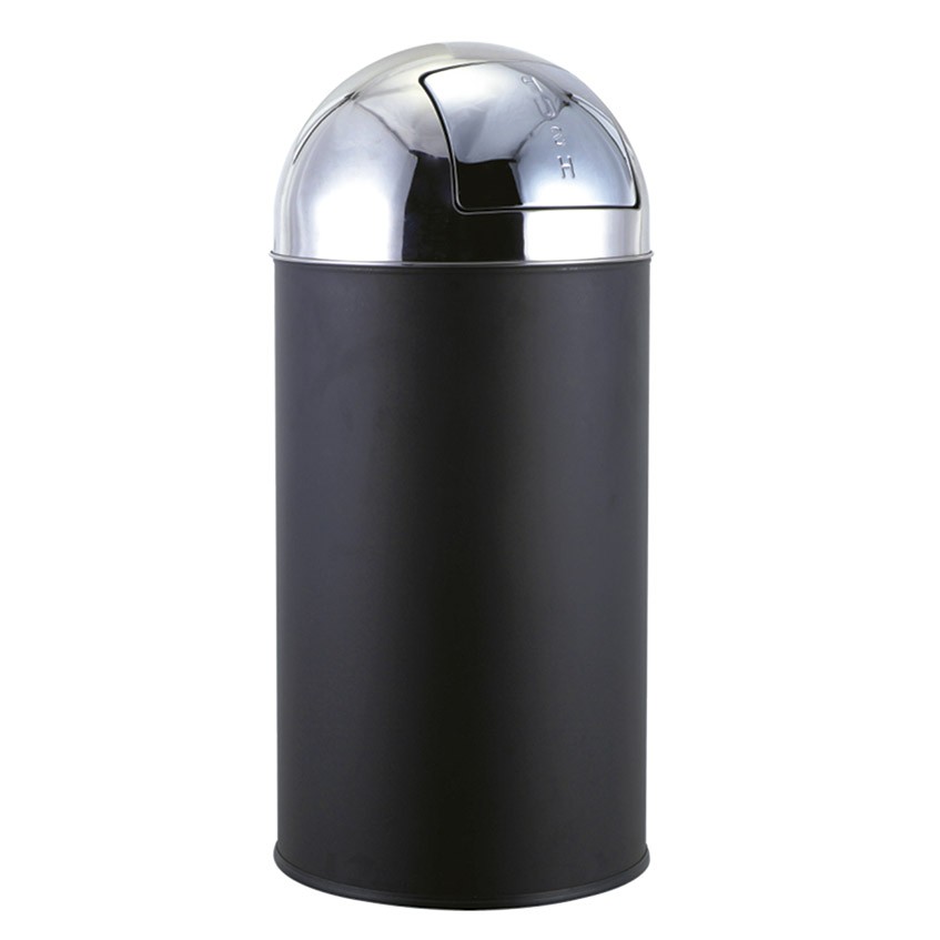 [202003BK] PAPELERA NEGRA  BULLET PUSH 40L