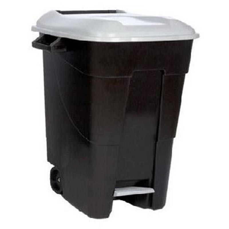 [206020GY] CONTENEDOR DE BASURA 2 RUEDAS  CON PEDAL 100 L