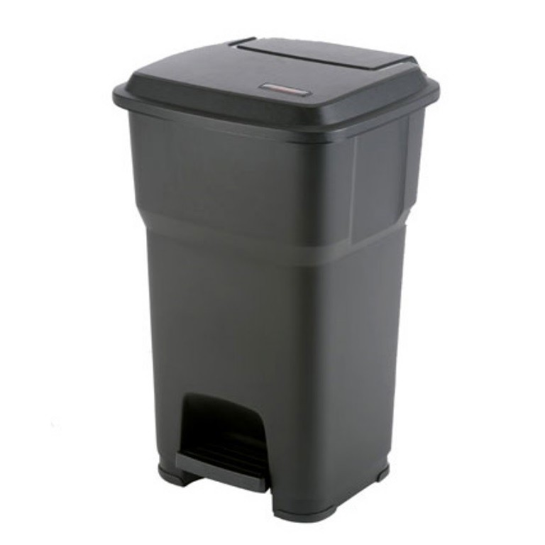 [4523008080] Papelera Hera 60 L Con Pedal Negra