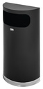 Papelera Designer Semicilíndrico Negro con Borde Cromado 34 L