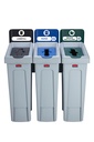 Juego de Tres Contenedores de Reciclaje Slim JIM®: Vertedero/papel/reciclaje Mixto