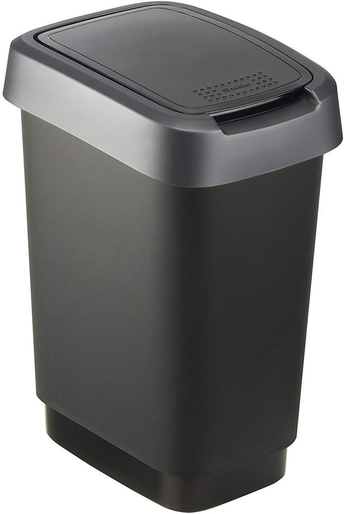 [1754308850] PAPELERA SWING BIN 10L TWIST PLATEADO OSCURO