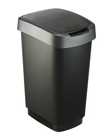 [1754408850] PAPELERA SWING BIN 25L TWIST PLATEADO OSCURO