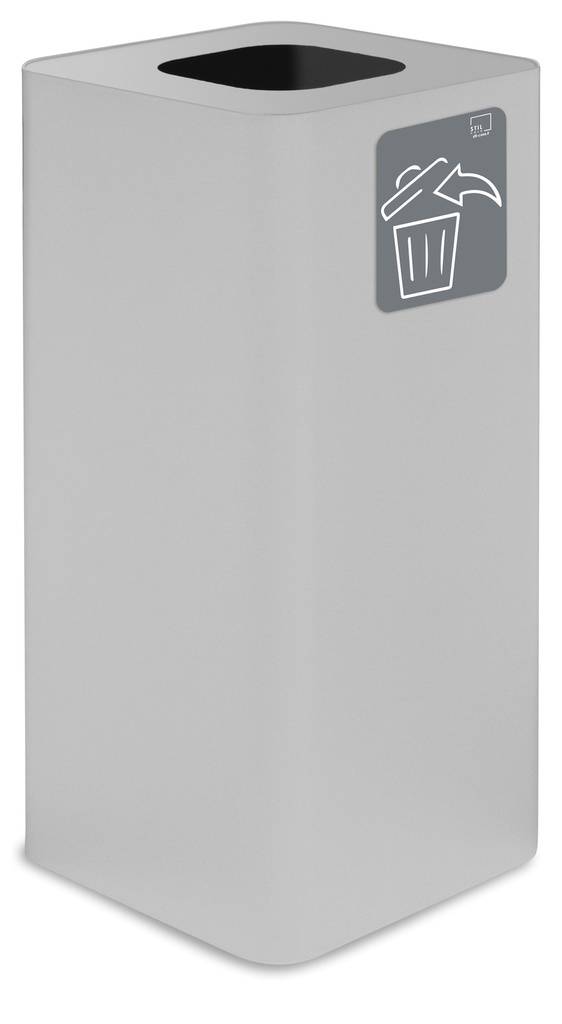 PAPELERA PURE 100 L ACERO PINTADO BLANCO
