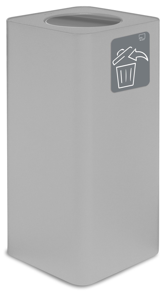 [PU100F-BA-B02] Papelera Pure Tapa Abatible 100 L Acero Pintado Blanco