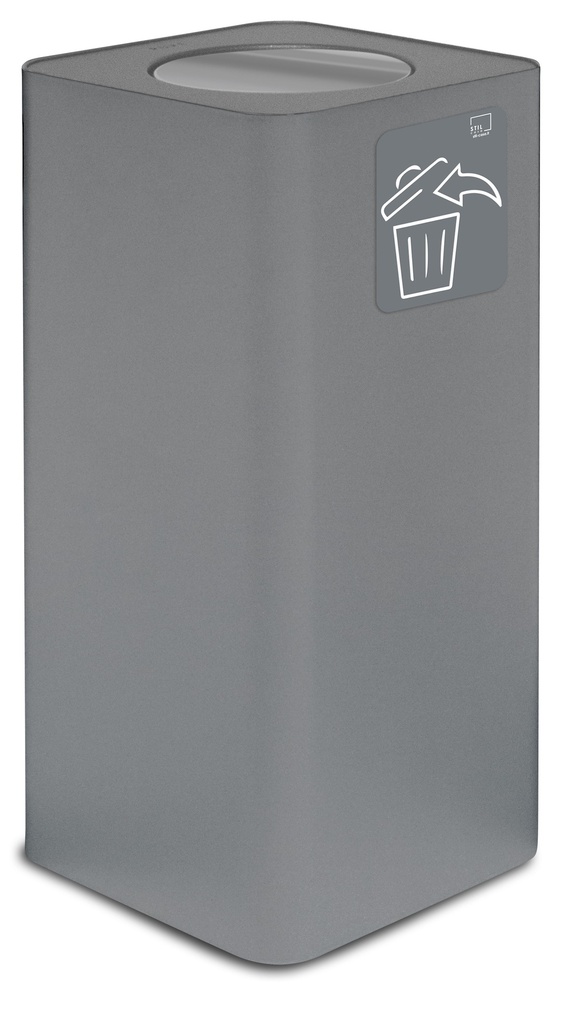 [PU100F-BA-G02] Papelera Pure Tapa Abatible 100 L Acero Pintado Gris