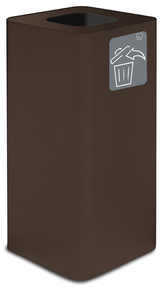 PAPELERA PURE 100 L ACERO PINTADO CORTEN