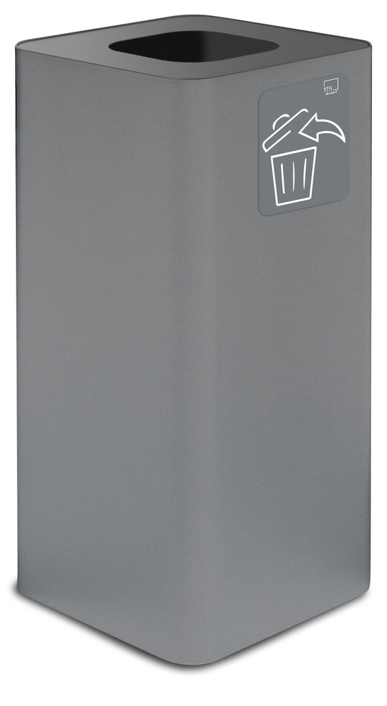 [PU100F-G02] Papelera Pure 100 L Acero Pintado Gris
