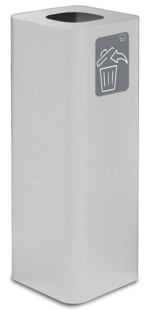 Papelera Pure  60 L Acero Pintado Blanco