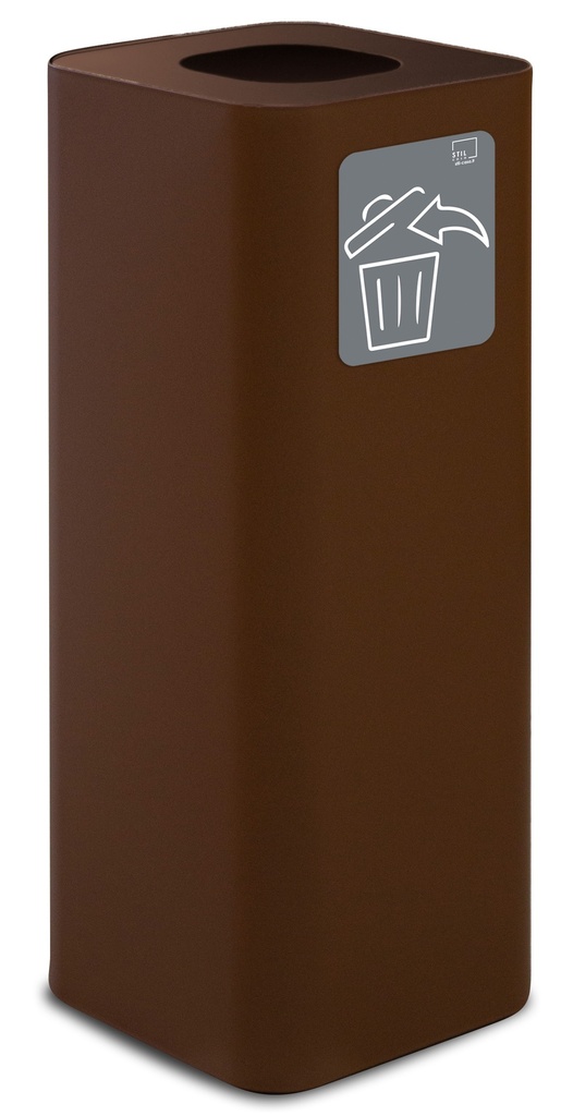 PAPELERA PURE  60 L ACERO PINTADO CORTEN
