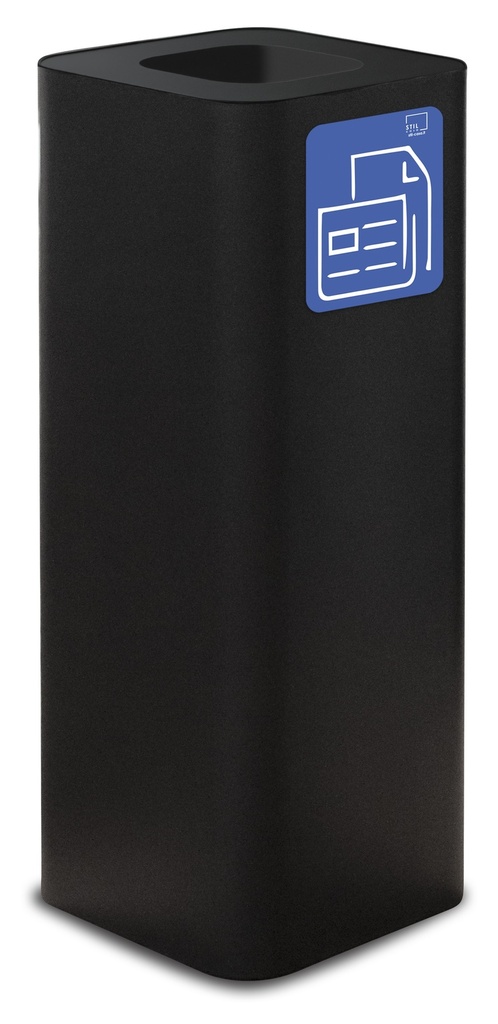 PAPELERA PURE  60 L ACERO PINTADO NEGRO