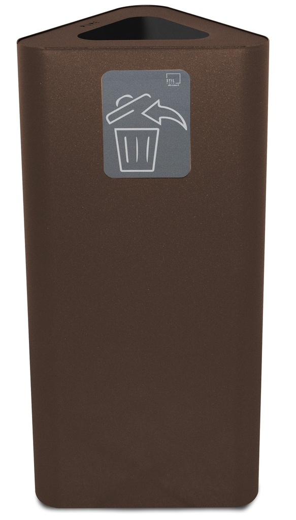PAPELERA PURE TRIANGULAR 60 L ACERO PINTADO CORTEN