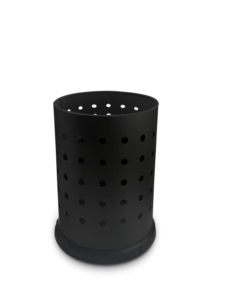 PAPELERA STANDARD PERFORADA 15 L ACERO PINTADO NEGRO