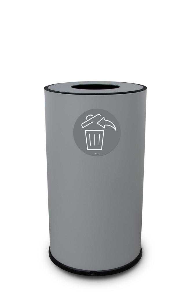 PAPELERA ROUND 50 L ACERO PINTADO GRIS