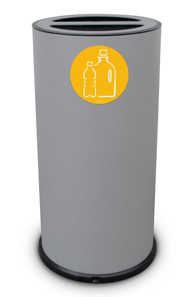 PAPELERA ROUND DOBLE 70 L (35 L + 35 L) ACERO PINTADO GRIS