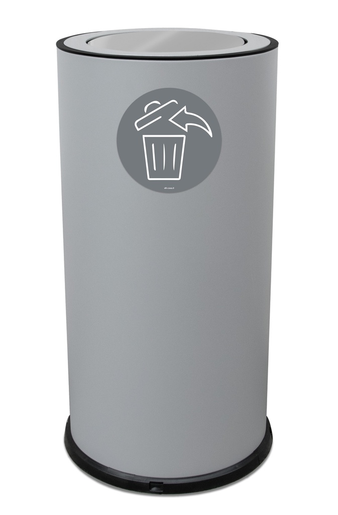 PAPELERA ROUND CON TAPA BASCULANTE 70 L ACERO PINTADO GRIS