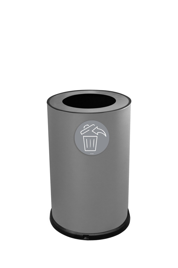 [991G] Papelera Round 100 L Acero Pintado Gris