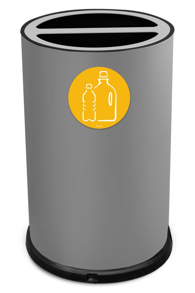 [992G] PAPELERA ROUND DOBLE 100 L (50 L + 50 L) ACERO PINTADO GRIS