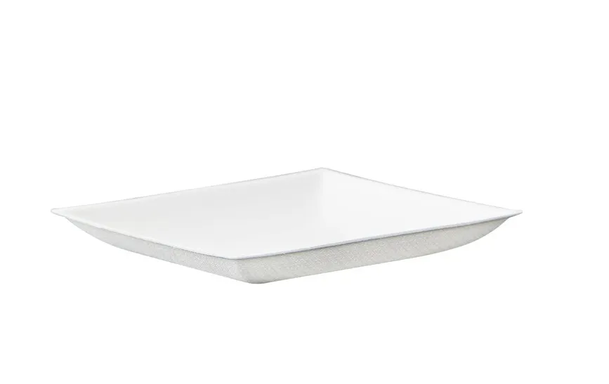 Plato Pulpa Cuadrado Blanco 25X25