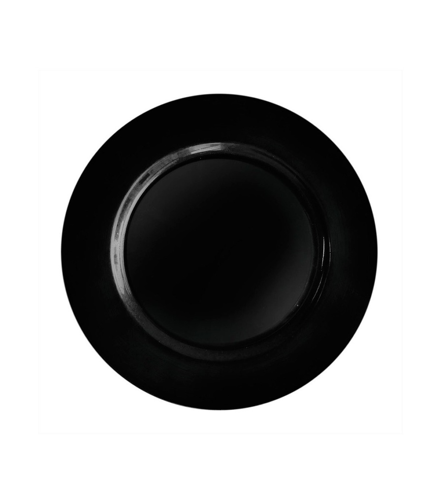 [9933] Plato Redondo Negro Ps 19 Cm