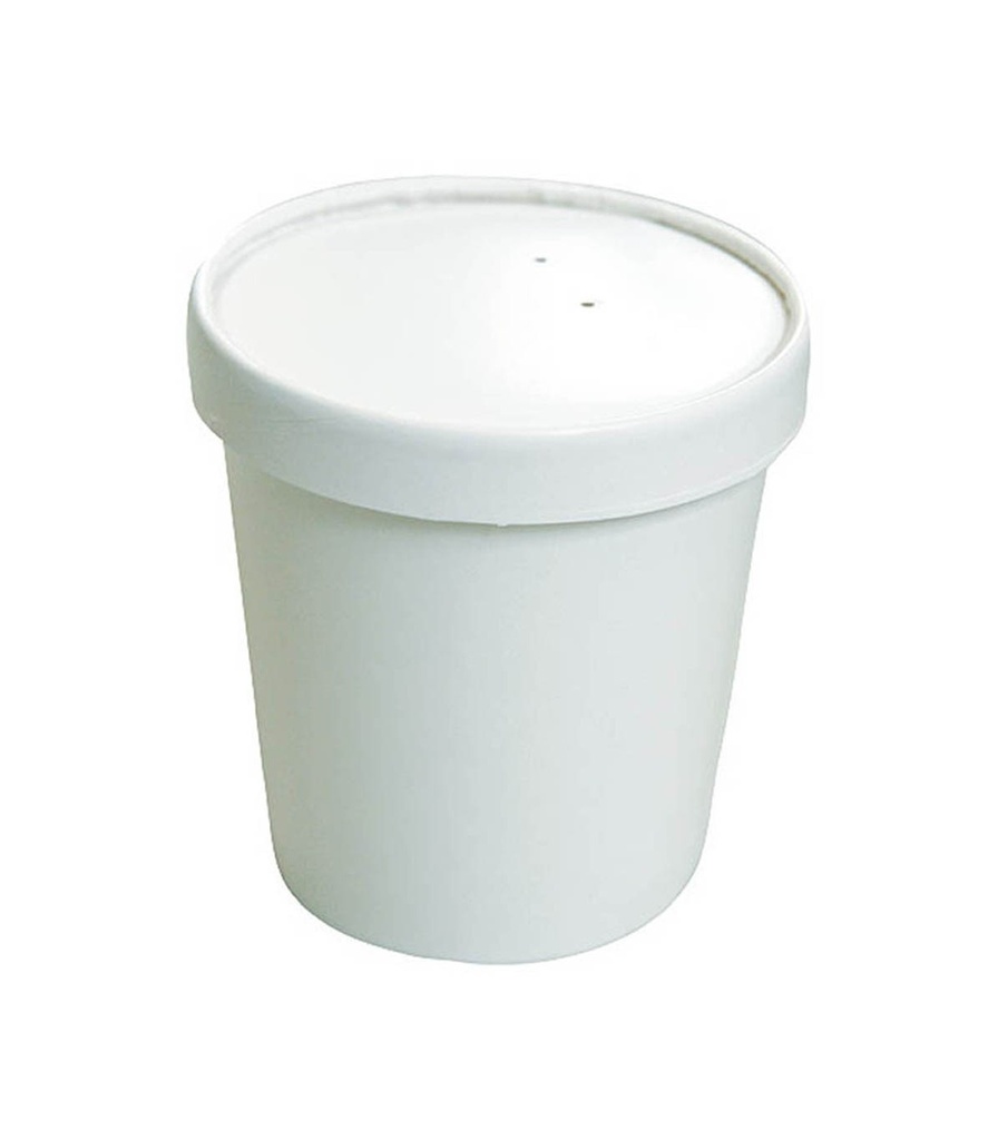 [7792] TARRINA REDONDA CARTÓN BLANCA 96 CL + TAPA