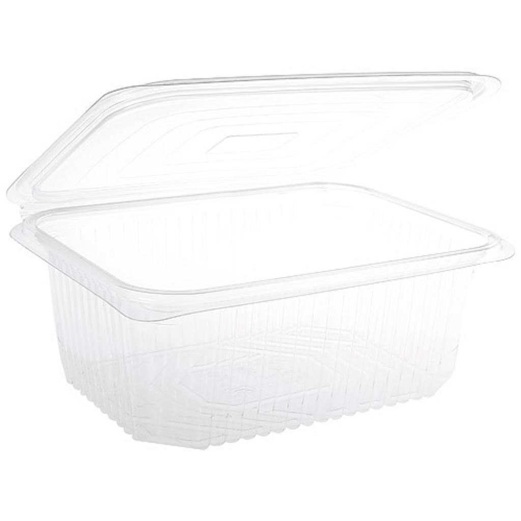 Tarrina Rectangular Tapa Bisagra Pet 750 Cc