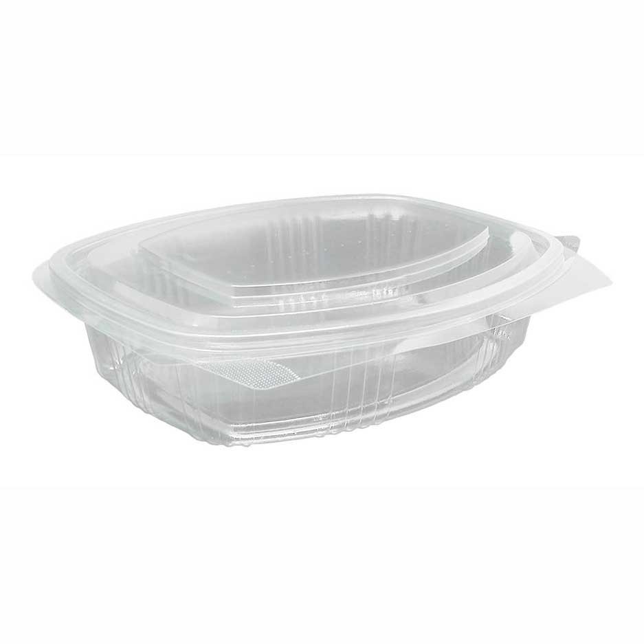 [8374] Tarrina Ovalada Tapa Bisagra Pet 750 Cc