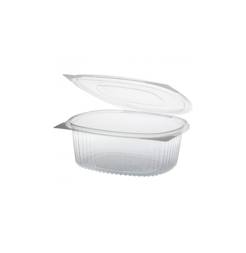 TARRINA OVAL BISAGRA PET 370CC