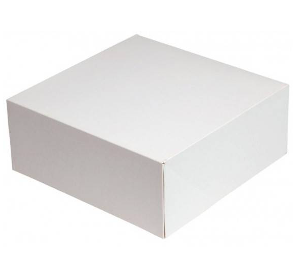 [LM017177] CAJA PARA PASTELES CARTÓN BLANCA 32X32X8 CM