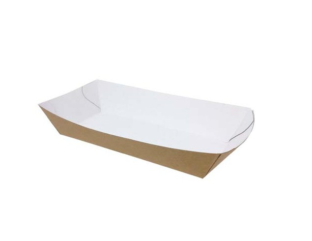 BARQUETA  RECTANGULAR KRAFT FAST FOOD 220X115X45 MM