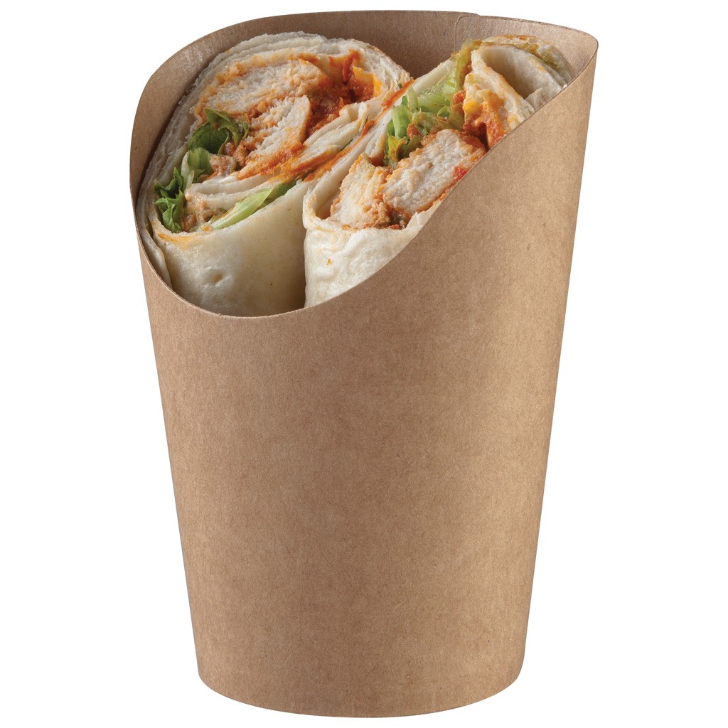 ENVASE FORMA VASO PARA WRAP KRAFT 80 X110 MM