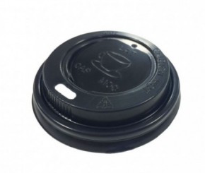 TAPA CUPULA NEGRA CON AGUJERO PARA VASO 4OZ