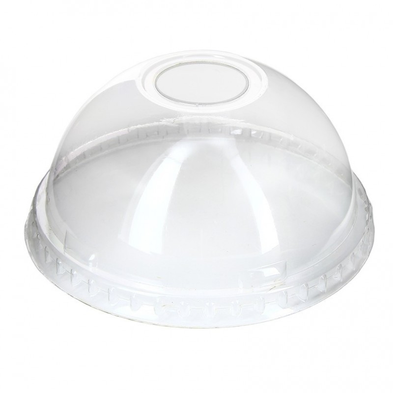TAPA CÚPULA PET CON AGUJERO PARA VASO 450 - 650 CC