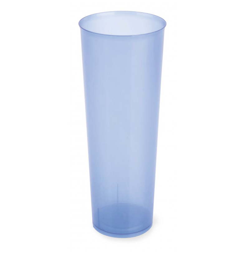 [7253] Vaso Tubo Azul 300 Cc, Embolsado