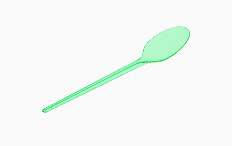 Cucharita Pla Verde Transparente 90 Mm