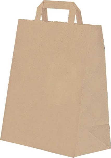 BOLSA PAPEL KRAFT CON ASAS 26+14X32 CM
