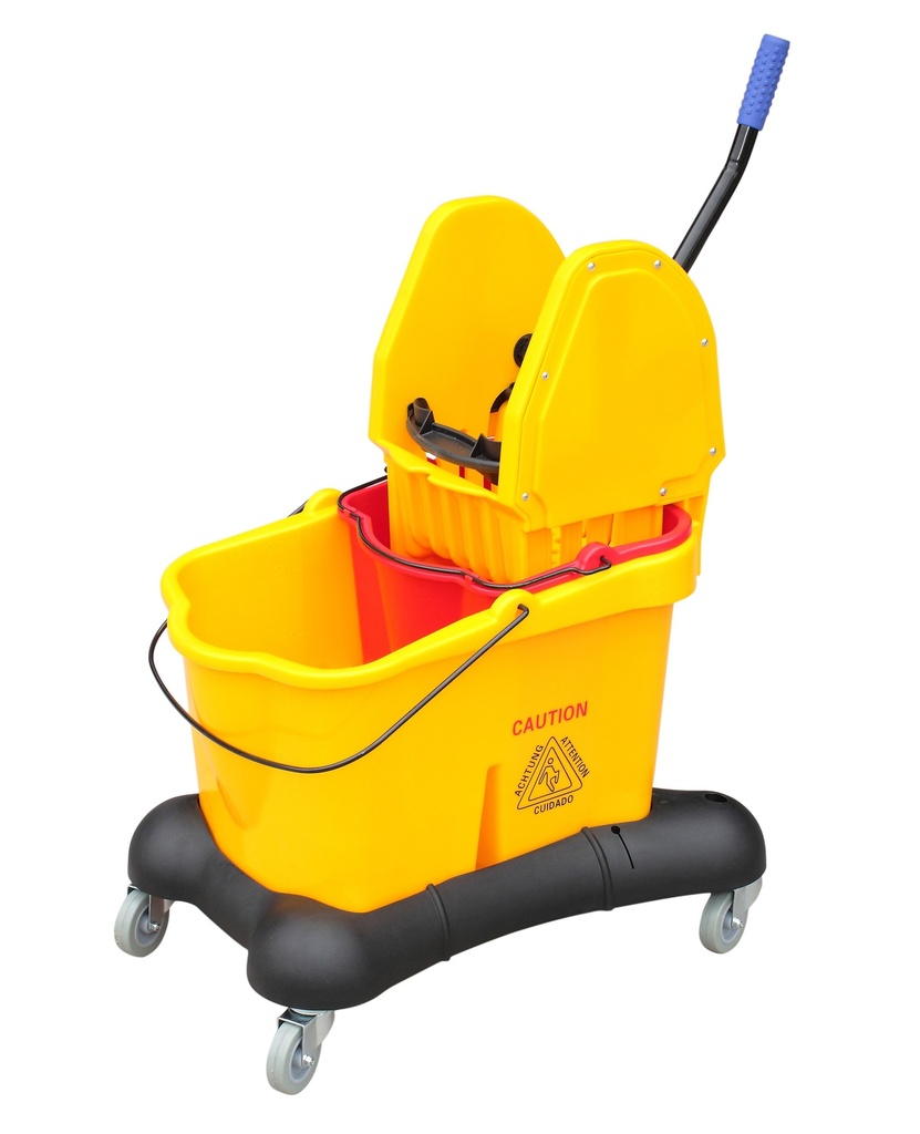 CUBO CON PRENSA SOBRE CARRITO CON RUEDAS