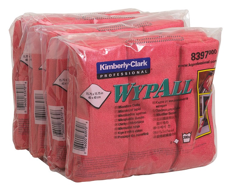 [8397000] BAYETAS DE MICROFIBRA WYPALL  INTERPLEGADAS ROJO